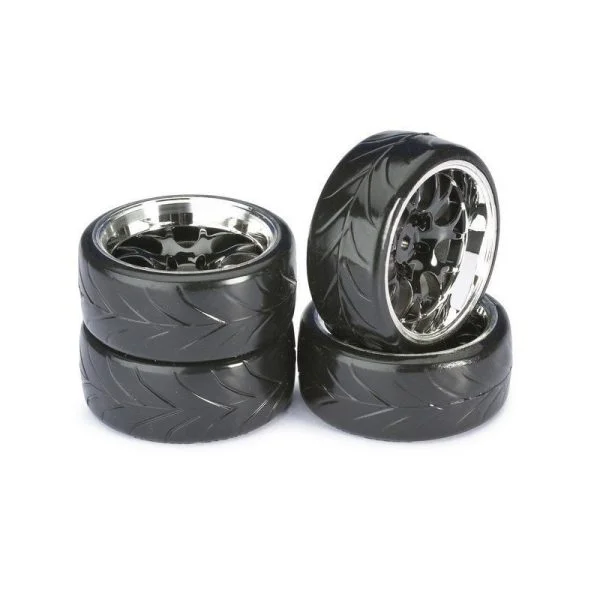 "wheel set drift lp "" comb / profile a"" black/chrome 1:10