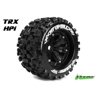 Mt-uphill 1:8 monster truck tire set mounted medium black 3.8" rims 1/2"-offset