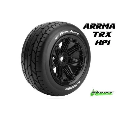 St-rocket 1:8 stadium truck tire set mounted sport black 3.8