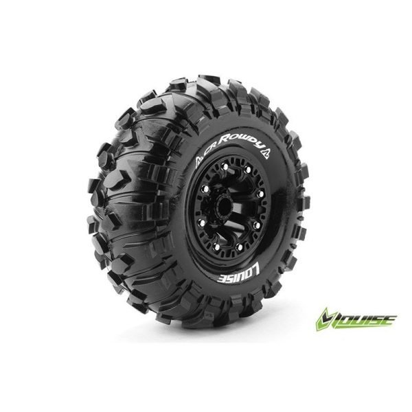 CR-ROWDY 1:10 Crawler Tire Set Mounted Super Soft Black 2.2