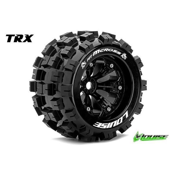 Mt-mcross 1:8 monster truck tire set mounted medium black