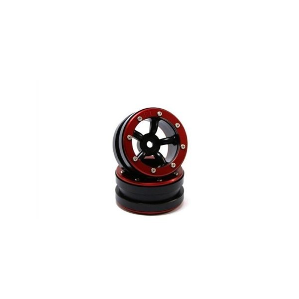 Beadlock wheels pt-safari black/red 1.9 (2 pcs)