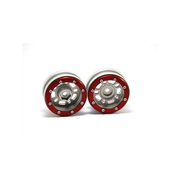 Beadlock wheels distractor silver/red 1.9 (2 pcs)