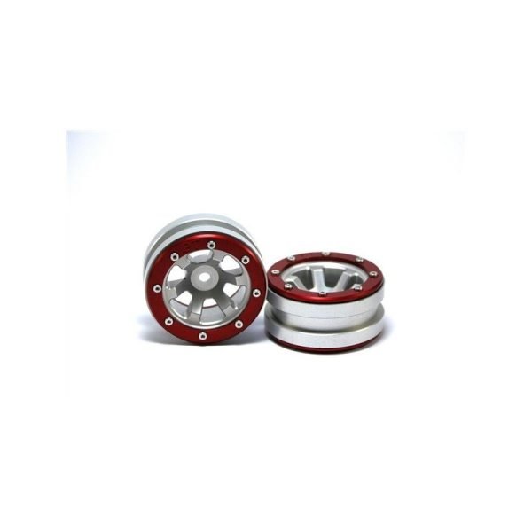 Beadlock wheels claw silver/red 1.9 (2 pcs)