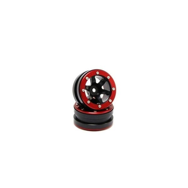 Beadlock wheels wave black/red 1.9 (2 pcs)
