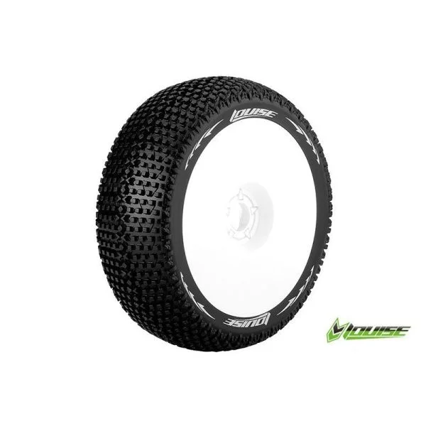 B-turbo 1:8 buggy tire set mounted super soft white