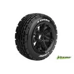 B-orbit 1:5 buggy tire set mounted sport black rims hex 24mm