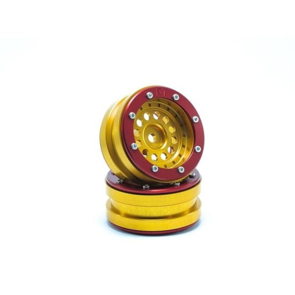 Beadlock wheels bullet gold/red 1.9 (2 pcs)