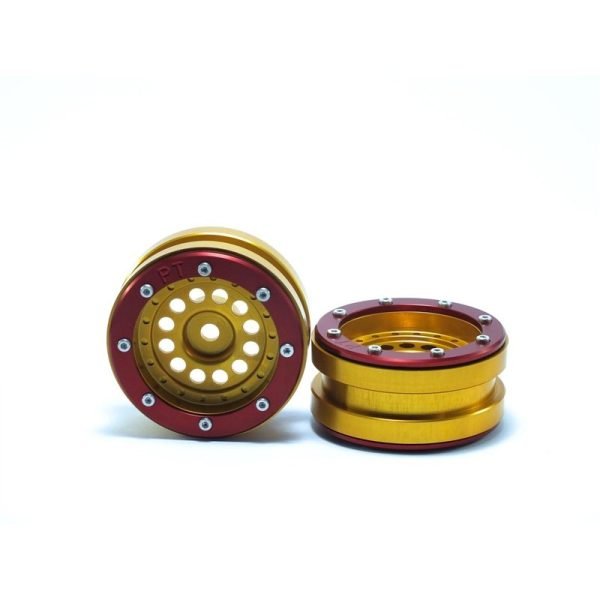 Beadlock wheels bullet gold/red 1.9 (2 pcs)