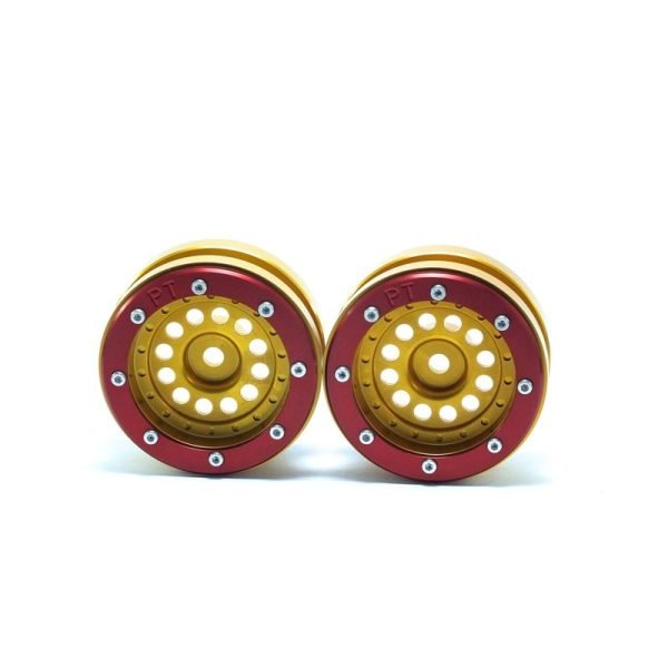Beadlock wheels bullet gold/red 1.9 (2 pcs)