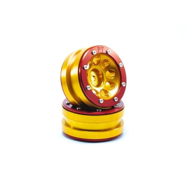 Beadlock wheels ecohole gold/red 1.9 (2 pcs)