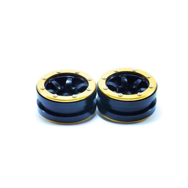 Beadlock wheels wave black/gold 1.9 (2 pcs)