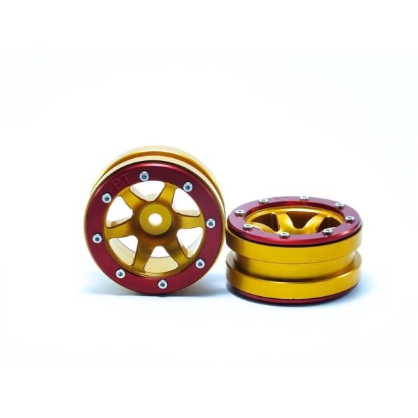 Beadlock wheels wave gold/red 1.9 (2 pcs)