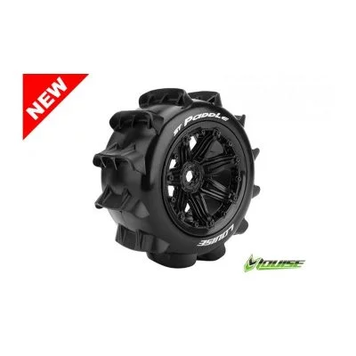 St-paddle 1:8 stadium truck tire set mounted sport black