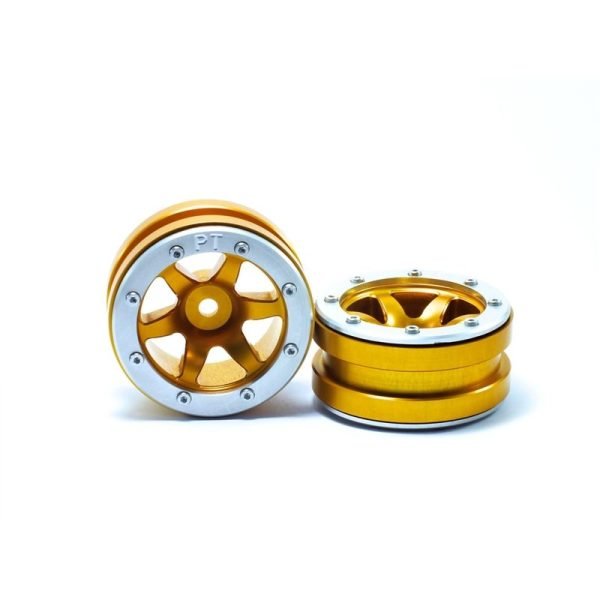 Beadlock wheels wave gold/silver 1.9 (2 pcs)