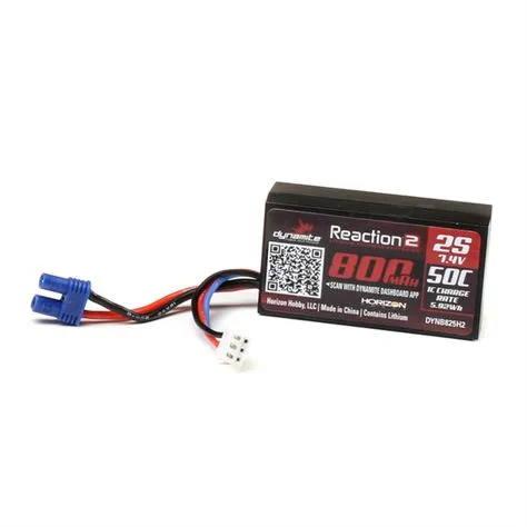 REACTION 7.4V 800mAh 2S 50C Hardcase EC2